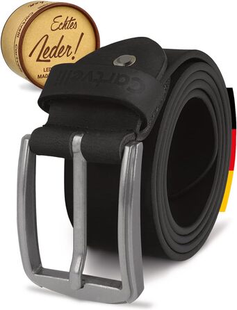 Чоловічий шкіряний ремінь Vintage з подарунковою коробкою - виготовлено в Німеччині. Ширина 40 мм, колір чорний, застібка срібна, 115 см.