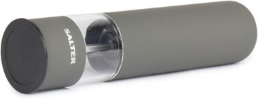 Набір електричних мельниць для солі та перцю Salter – зручне управління однією рукою, керамічний млин, регульований ступінь помелу, м'яке покриття, підсвічений цоколь (Cosmos Grey)