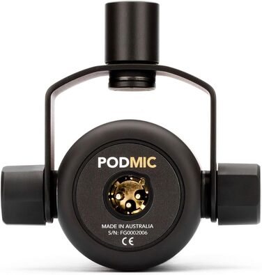 Rode PodMic Black: Професійний подкаст-мікрофон з відкривачкою для пляшок - чорний