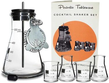 Набір для коктейлів Periodic Tableware: лабораторна пляшка-шейкер