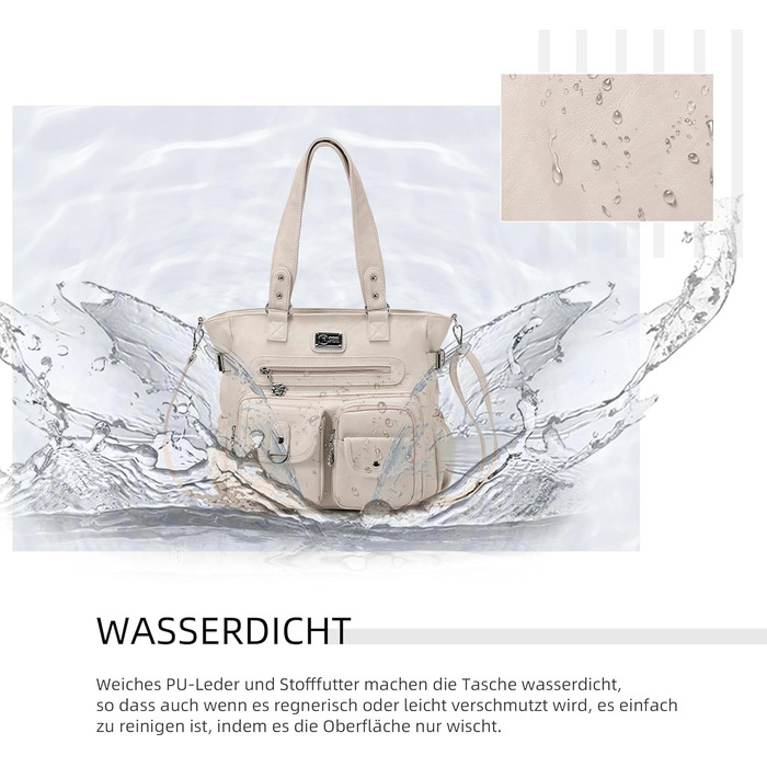 Сумка жіноча KL928 через плече, велика, з PU шкіри, чорна/сіра, з багатьма відділеннями