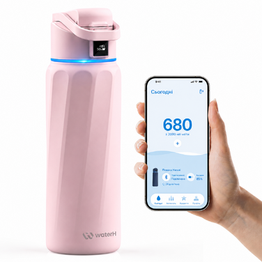 Розумна пляшка для води WATERH Boost з нагадуванням та трекером, 946 мл, нержавіюча сталь, рожева