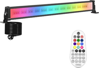 RGB LED прожектор 42W з пультом, диміруємий, водонепроникний IP66, світлодіодний wallwasher для вулиці та приміщення, для саду, дому, вечірок, декору, з пам’яттю