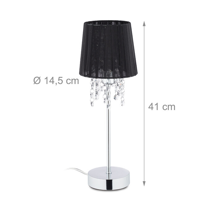 Relaxdays Crystal Table Lamp with Organza Shade