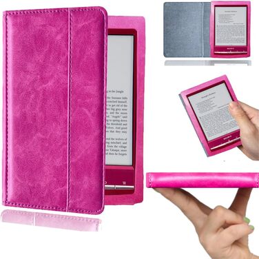 Чохол для Sony PRS-T2/PRS-T1 (6 дюймів), рожевий, з PU-шкіри