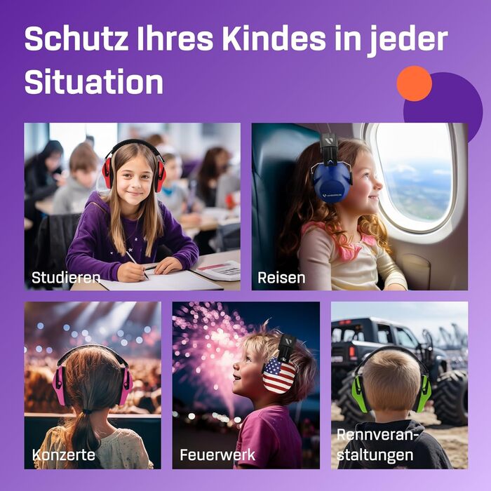 Навушники захисні Vanderfields Premium для дітей 3-12 років, чорний, шумозаглушення 33.2 dB