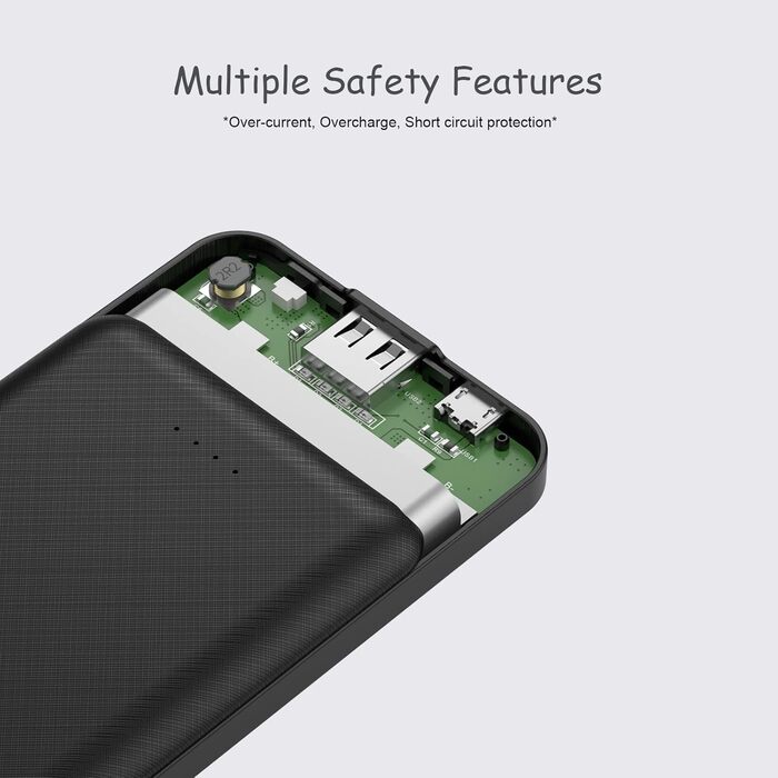 Портативний зарядний акумулятор Miady Mini Power Bank 5000mAh з USB-C, 2.4A, для iPhone, iPad, Samsung Galaxy