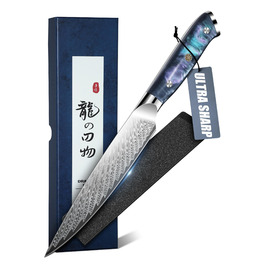 DRAGON RIOT Кухонний ніж професійний, шеф-ніж з ручкою з епоксидної смоли, з піхвою (універсальний)