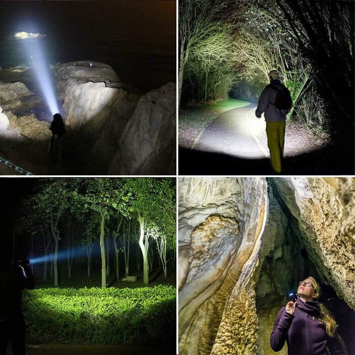 LED ліхтарик LE1000 - компактний, яскравий, з функцією зуму. Водонепроникний ліхтарик для дітей, кемпінгу, туризму та надзвичайних ситуацій. Чорний, 1 шт.