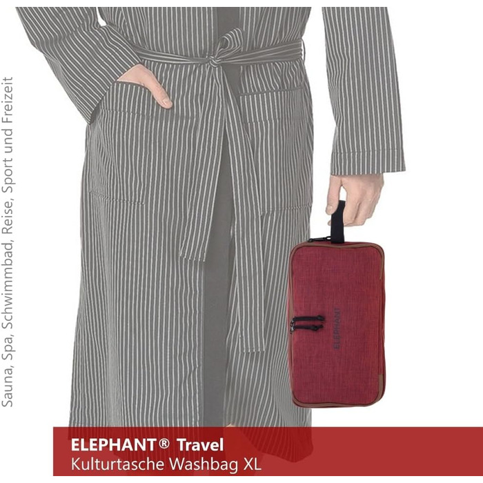 Туалетна сумка-органайзер для подорожей Elephant: велика, для жінок та чоловіків, червона, бордово-коричнева