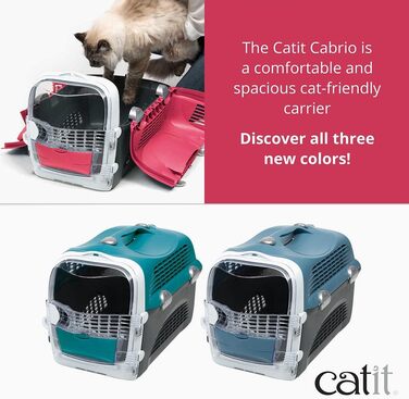 Переноска для котів Catit Cabrio, 51 x 33 x 35 см, червоно-сіра