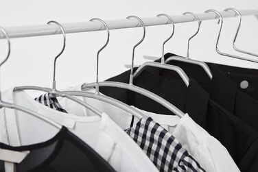 MAWA Clothes Hangers, Set of 20, Space-Saving and Non-Slip, with 360° Swivel Hook, for Blouses, Shirts, and Shirts, 36 cm, White