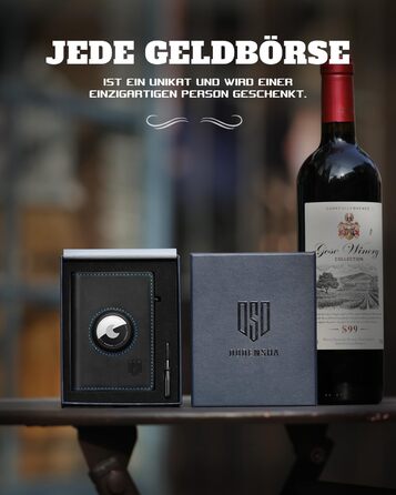 Портмоне DODENSHA® MagSnap для чоловіків з RFID захистом та відділенням для AirTag, картхолдер на 10+ карт, з монетницею, чорно-синій колір