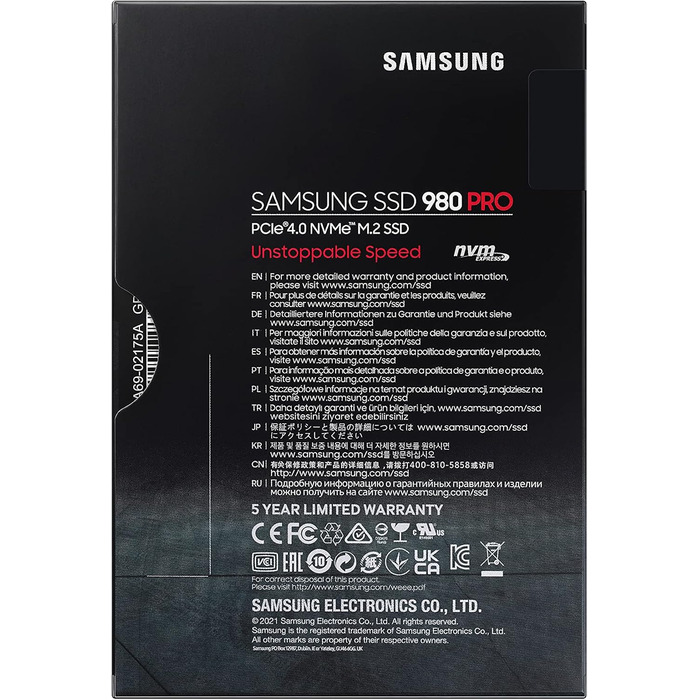 SSD Samsung 980 PRO 1TB NVMe M.2 PCIe 4.0 - Внутрішній SSD для геймінгу та редагування відео
