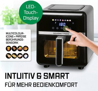 Фритюрниця без олії GOURMETmaxx 4.5L з цифровим дисплеєм, таймером та захистом від перегріву, чорна
