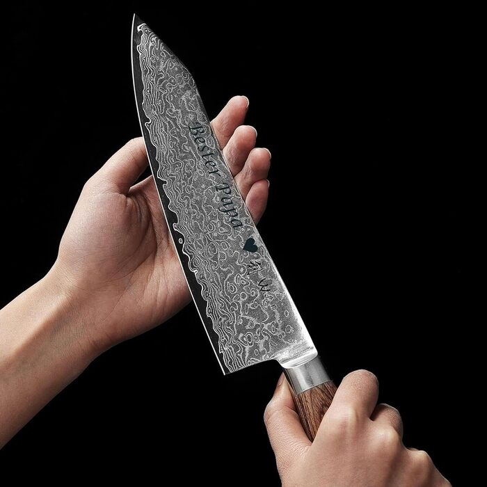 Ніж кухарський Wakoli EDIB Pro Kiritsuke Damast (VG10) 20 см, ручка Pakka, подарункова коробка, гравіювання