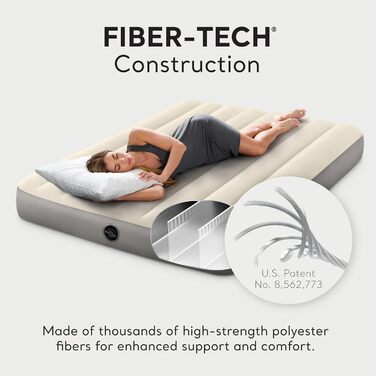 Надувний матрац Intex Dura-Beam Standard, Twin Size з інтегрованою підошвовою помпою (лише матрац)