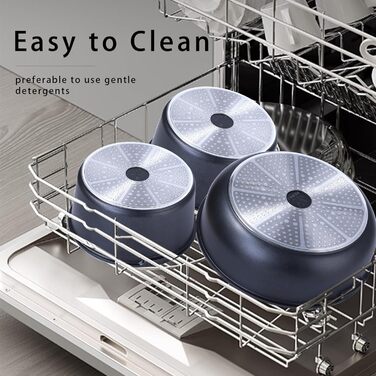 Набір посуду Royal Swiss, індукційний, 9 предметів, 2 знімні ручки, товстостінний посуд з кришкою для всіх типів плит - Бежевий Діамант - Каструлі та сковорідки без PFOA, PFAS