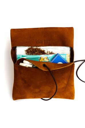 Tabaktasche SEÑOR BOBO - Handmade in DE - Premium Nubuck Leather - with Filter Compartment - Manufacturing Quality from Bavaria - Tobacco Pouch for Rolling Tobacco and Tobacco