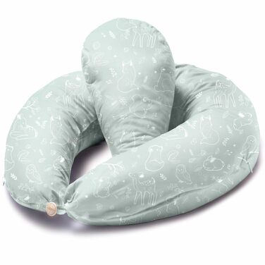 Подушка для вагітних та годування Niimo® XXL 2-в-1, подушка для сну на боці з опорним клином (Mint Forest)