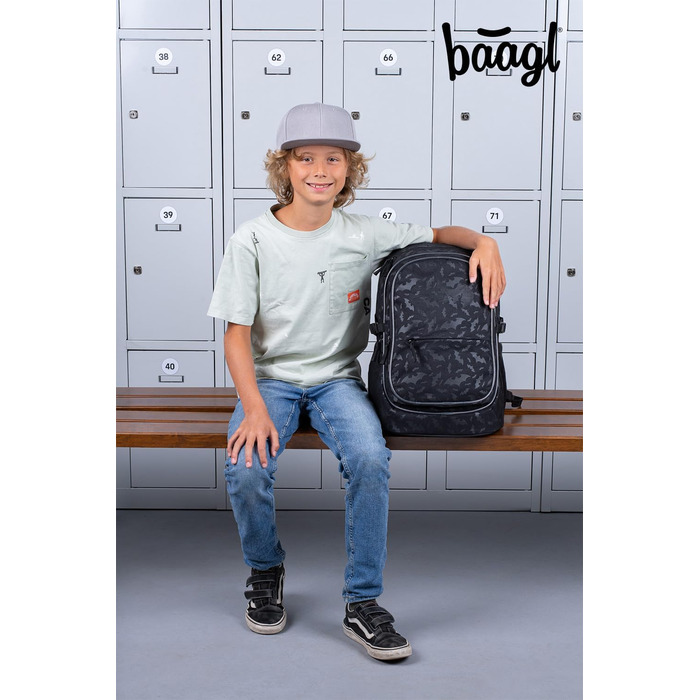 Шкільний рюкзак Baagl для хлопчика (3 шт.): рюкзак, пенал, сумка. Ергономічний, для початкової та середньої школи. З нагрудним ременем.