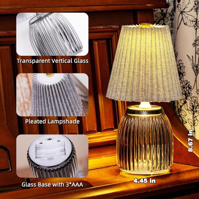 Настільна лампа MJ з таймером, акумуляторна, для дому та декору (сіра)