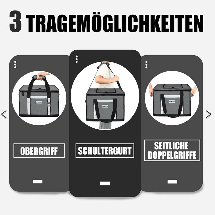 Сумка-холодильник INSMEER 48L: велика, містка, для пікніків, кемпінгу та пляжу (темно-сірий)