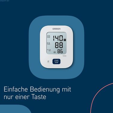 Тонометр OMRON X2 Essential - цифровий, для вимірювання артеріального тиску на плечі | клінічно перевірений | виявлення нерегулярного серцебиття та гіпертонії | з контролем положення манжети | 22-32 см