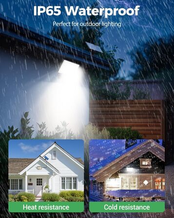 LOTMOS 2 Pack Solar Lights for Outdoor with Motion Sensor, 342 LED Outdoor Light Solar IP65 Waterproof Solar Spotlight 3 Modes with Remote Control, Solar Lamp Outdoor for Garden Garage Exterior