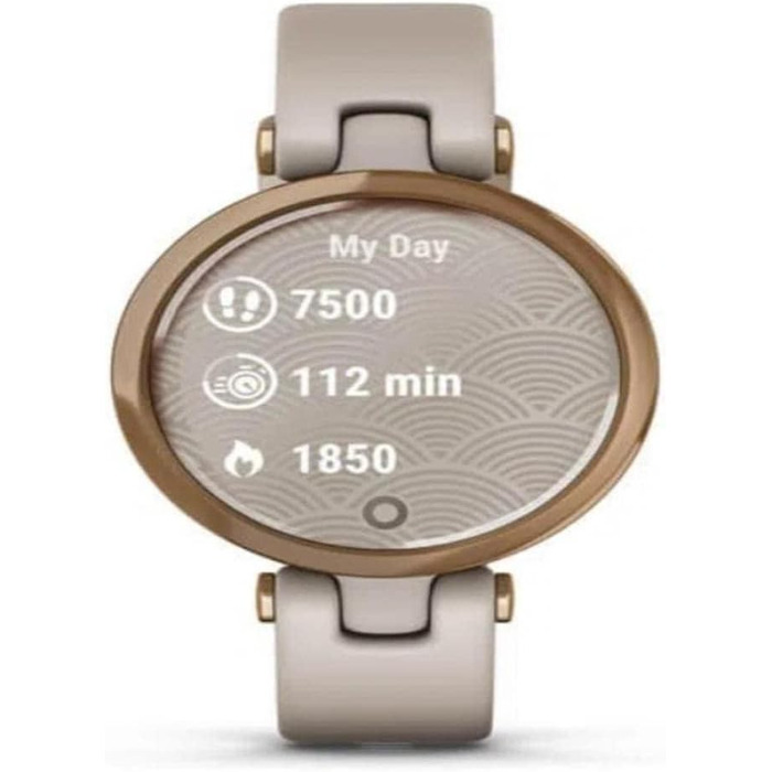 Розумний годинник Garmin Lily™ з сенсорним екраном та унікальним об'єктивом, світло-золотистий з білим шкіряним ремінцем