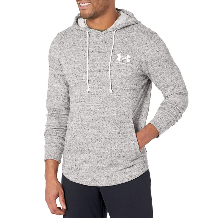 Чоловіча худі Under Armour Rival Terry LC Hoody, розмір XL, колір Onyx White / Team Orange