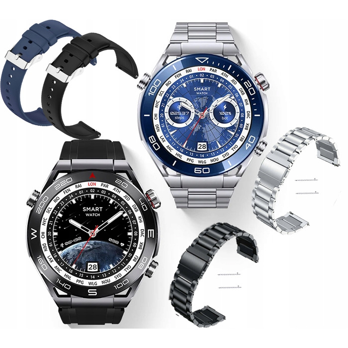 Чоловічий смартгодинник Smart-Trend SMARTWATCH PRO SILVER, чорний