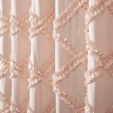 Штора для душу Lush Decor, Шарму в стилі шабі-шик, дизайн у сільському стилі, 182.9 x 182.9 см, Слонова кістка/Світло-жовтий (Blush)