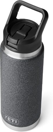 Термос-пляшка YETI Rambler 750 мл зі сталі з вакуумною ізоляцією та кришкою зі соломинкою, колір Black Stone