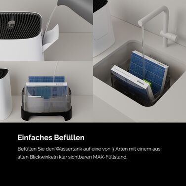 Зволожувач повітря Meaco Armin 680 мл - Вертикальний, для кімнат до 89 м², великий бак 4.7 л, для жорсткої та м'якої води, без білого нальоту