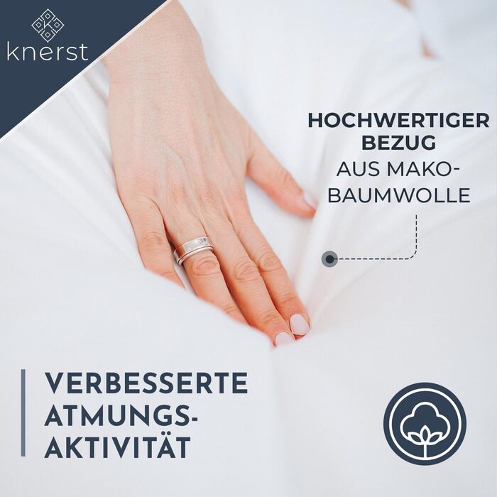 KNERST® Pillow 40x60 cm Made in Germany - Head pillow 40 x 60 against neck pain & tension - Bed pillow for healthy & restful sleep - Öko-Tex - Pillow - Cushion - Sleeping pillow