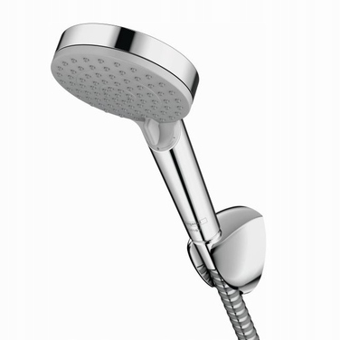 Душова лійка Hansgrohe кругла, срібляста, зі шлангом 160 см, EcoSmart
