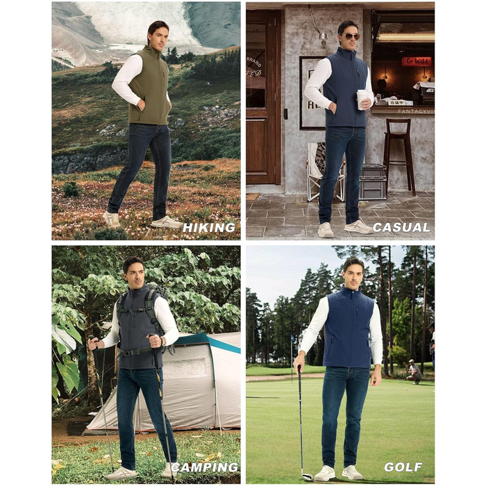 Чоловічий жилет Outdoor Venture з підкладкою, водовідштовхуючий, вітрозахисний, дихаючий. Ідеально для велоспорту, бігу та піших прогулянок (Чорний, M)