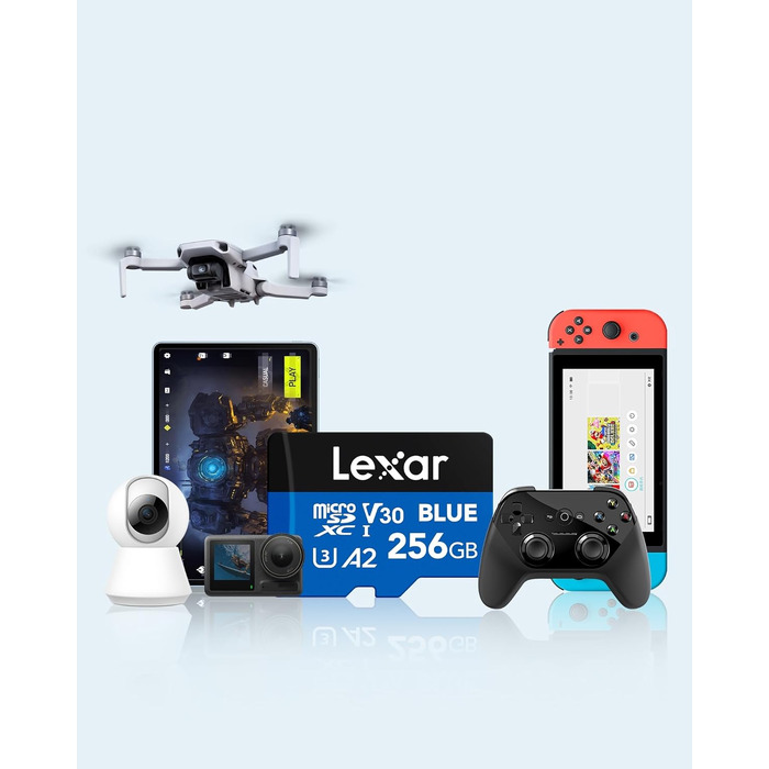 Карта пам'яті MicroSDXC Lexar Blue 256GB, швидкість до 160 МБ/с, UHS-I (набір 2 шт)