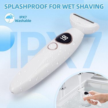 Електричний жіночий триммер 5-в-1 для тіла та бікіні, водонепроникний IPX7, білий