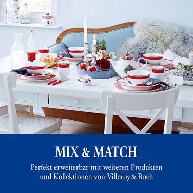 Villeroy & Boch – Play! Red Roses Tableware Set 30-Piece, Red, Dishwasher-Safe, Colorful Handles, Plastic Handles, Cutlery Set, Dinner Cutlery, Knives, Forks, Stainless Steel, Plastic