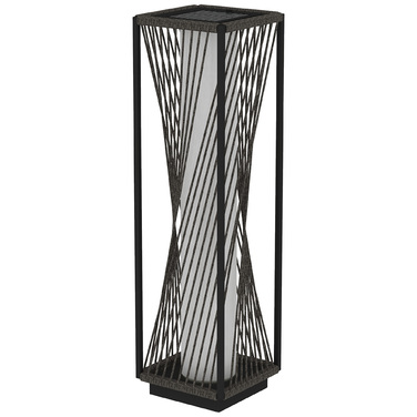 Outsunny Solar Standing Lamp with Light Sensor, 25 LED Lights, Boho Style, IP44 Waterproof, Black+Gray