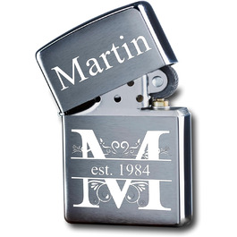 Персоналізована запальничка Zippo з гравіюванням Monogramm – подарунок для чоловіків, джентльменів, метал