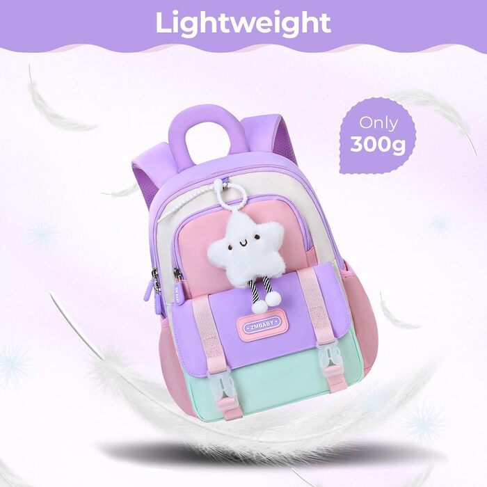 Рюкзак для дитячого садка Tanou для дівчаток, ультралегкий, з нагрудним ремінцем, фіолетовий