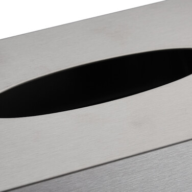 Relaxdays Cosmetic Tissue Box, Stainless Steel, Silver