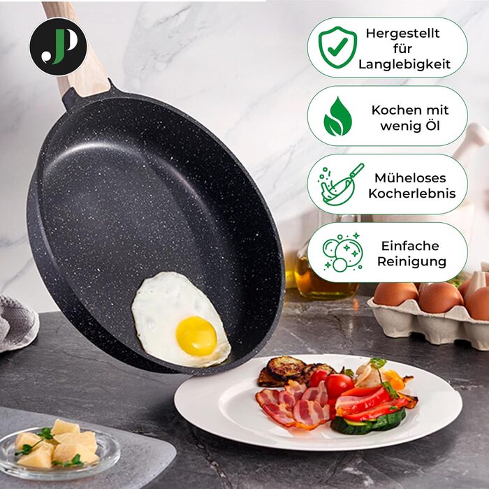 Набір каструль та сковорідок JUST PERFECTO Induktion 15 предметів - з антипригарним покриттям без PTFE та PFOA, з захистом від подряпин
