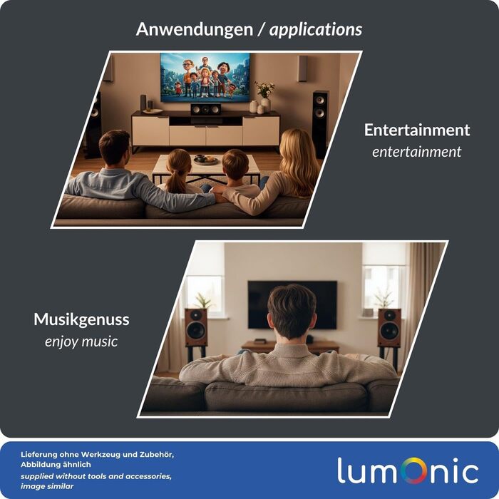 Акустичний кабель Lumonic 25м чорний 2x4mm² CCA HiFi для колонок, аудіо кабель 4mm²