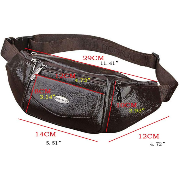 Чоловіча/Жіноча поясна сумка на талію, Slim Fanny Pack для активного відпочинку, подорожей, спорту, велоспорту, походів, їзди на конях, полювання, повсякденного носіння, колір кавовий