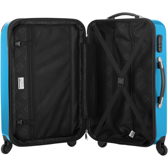Чемодан Alex Hauptstadtkoffer - ручна поклажа, 55 x 38 x 23 см, 4 колеса, 42 літри, розширюваний, блакитний