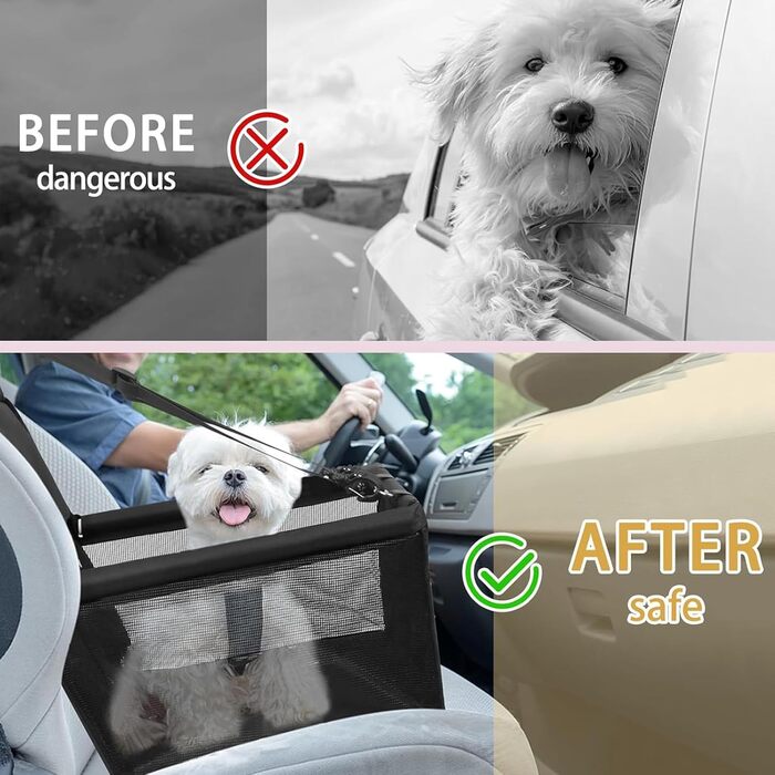 Автомобільний лежак для собак на заднє сидіння, чорний, з дихаючого матеріалу Oxford, миючий, для маленьких та середніх собак